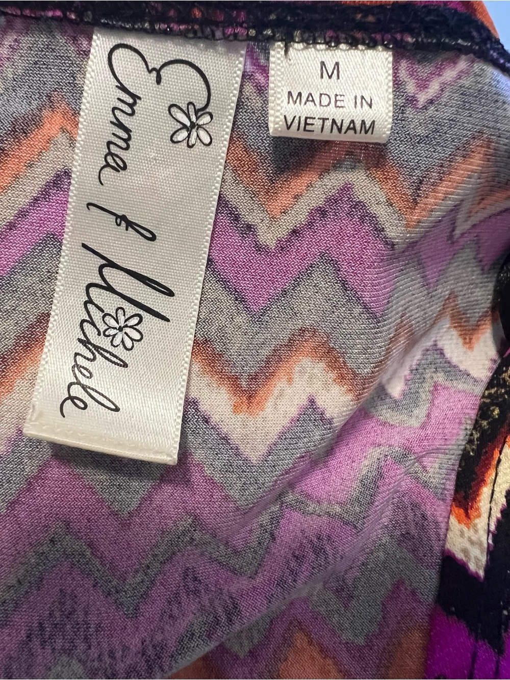 Emma & Michele Multicolor Chevron Wrap Dress Size M - Picture 5 of 5